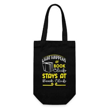 Book Club Club Reading Bookworm Mystery Funny - Gift Bag for Bottles - black - Front