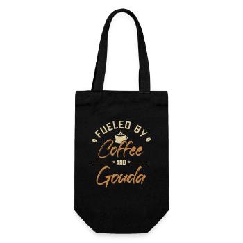 Fueled by Coffee and Gouda Maker Queso Lover - Gift Bag for Bottles - black - Front