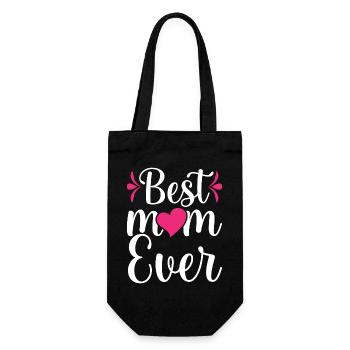 Die beste Mutter aller Zeiten - Geschenkbeutel für Flaschen - Schwarz - Vorne