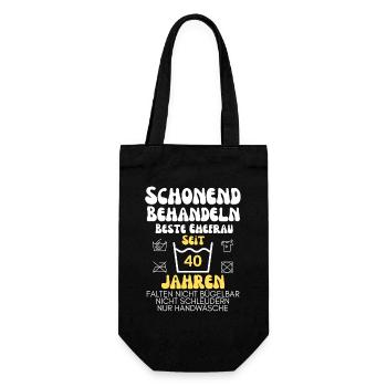Gentle treatment for 40 years - Gift Bag for Bottles - black - Front