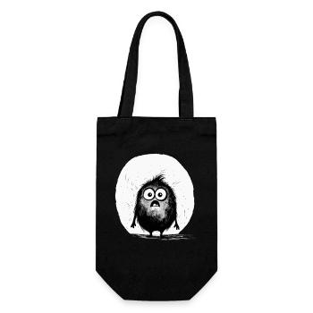 Verwirrtes kleines gruselig niedliches Monster - Geschenkbeutel für Flaschen - Schwarz - Vorne