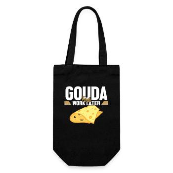 Gouda d’abord travail plus tard fromager Queso - Sac à bouteille - noir - Devant