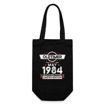 40th Birthday Man Vintage May Vintage 1984 - Gift Bag for Bottles - black - Front