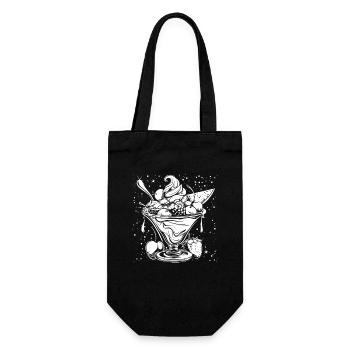 Ice cream sundae Drawing - Gift Bag for Bottles - black - Front