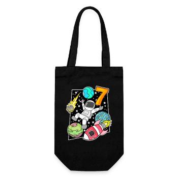 7 Garçon d’anniversaire astronaute - Sac à bouteille - noir - Devant