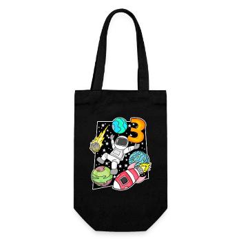 3 Anniversaire Garçon Astronaute - Sac à bouteille - noir - Devant
