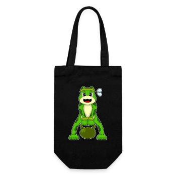 Frog Bodybuilder Dumbbell Bodybuilding - Gift Bag for Bottles - black - Front