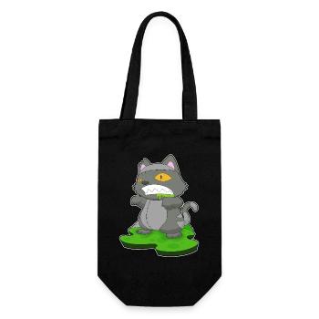 Katze Halloween Zombie - Geschenkbeutel für Flaschen - Schwarz - Vorne