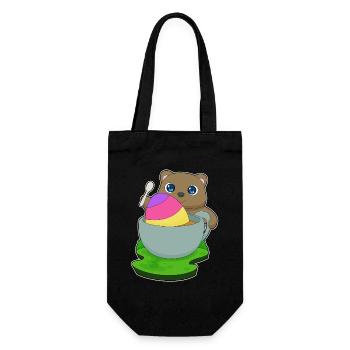 Bär Ostern Tasse - Geschenkbeutel für Flaschen - Schwarz - Vorne