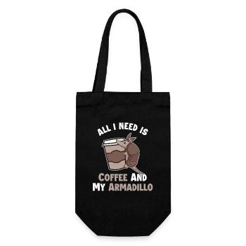 Coffee and my Armadillo Pink Fairy Cingulata - Gift Bag for Bottles - black - Front