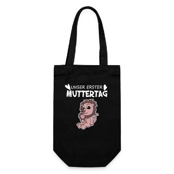 Muttertag - erster Muttertag Geschenk - Geschenkbeutel für Flaschen - Schwarz - Vorne