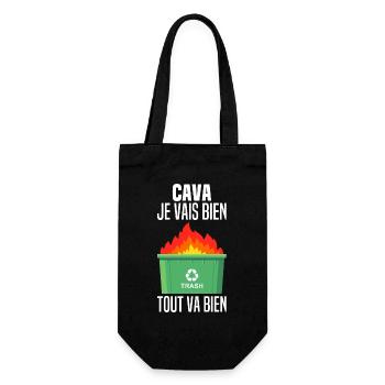 Cava Je Vais Bien Tout Va Bien Feu Benne A Ordures - Sac à bouteille - noir - Devant