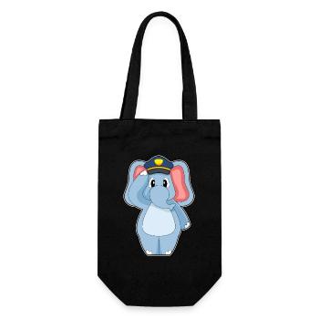 Elephant Policeman Police - Gift Bag for Bottles - black - Front