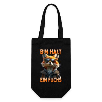 Fuchs Spruch Bin Halt Ein Fuchs Schlaue Füchse - Geschenkbeutel für Flaschen - Schwarz - Vorne