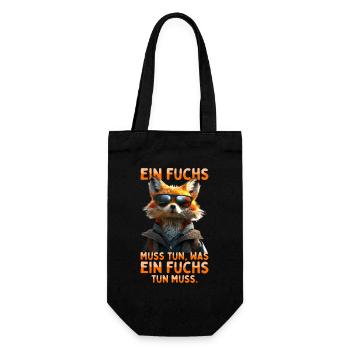 Fuchs Spruch Ein Fuchs Muss Tun Was Fuchs Tun Muss - Geschenkbeutel für Flaschen - Schwarz - Vorne