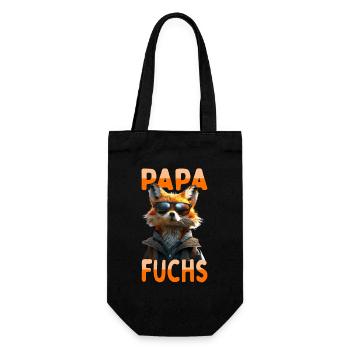Dad Fox Daddy Dad Father Foxes Father's Day Fox - Gift Bag for Bottles - black - Front