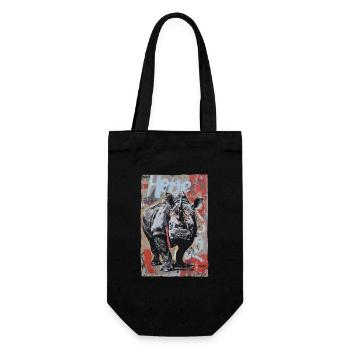 Street Art: Graffiti Rhino Nashorn - Gift Bag for Bottles - black - Front