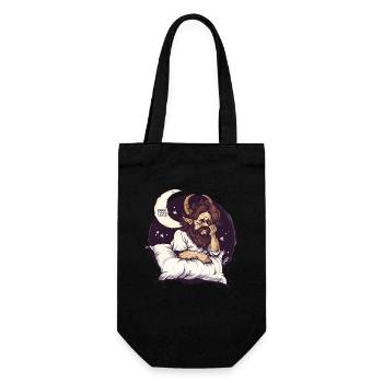 Archange endormi avec des cornes et la lune - Sac à bouteille - noir - Devant