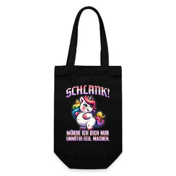 Slim & self-confident: Ironic statement - Gift Bag for Bottles - black - Front