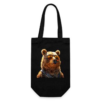Brown Bear, Grizzly Bear, Bear Brothers, Dad, Wild Bears - Gift Bag for Bottles - black - Front
