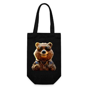 Brown Bear, Grizzly Bear, Bear Brothers, Dad, Wild Bears - Gift Bag for Bottles - black - Front