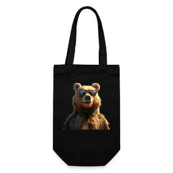 Brown Bear, Grizzly Bear, Bear Brothers, Dad, Wild Bears - Gift Bag for Bottles - black - Front