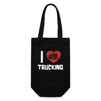 I love Trucking Trucker Truckie Legends Lover - Gift Bag for Bottles - black - Front