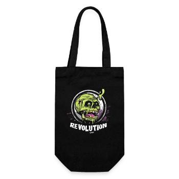 Zombie Schädel Totenkopf: Revolution - Geschenkbeutel für Flaschen - Schwarz - Vorne