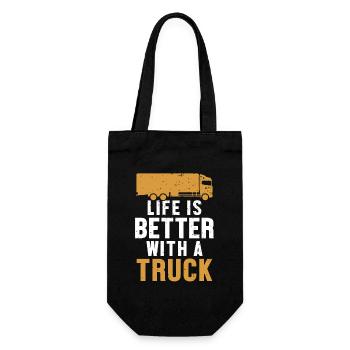 Life is Better with a Truck Trucker Legends Truck - Gift Bag for Bottles - black - Front