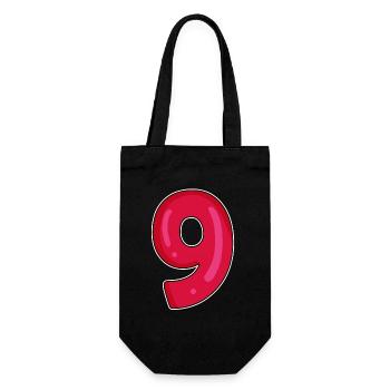 Number 9 - Nine - 9 Motif - Gift Bag for Bottles - black - Front