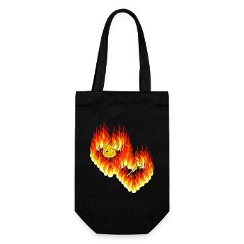 Herzen Liebe Flammen Valentinstag Beziehung - Geschenkbeutel für Flaschen - Schwarz - Vorne