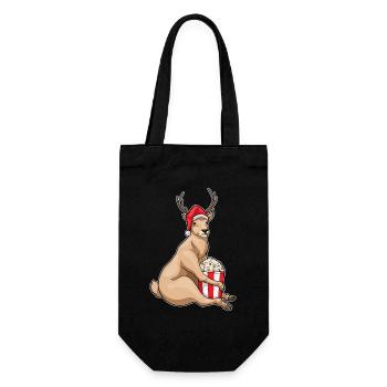 Reindeer Christmas Popcorn - Gift Bag for Bottles - black - Front