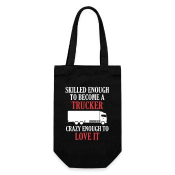 Qualifiziert genug, um ein Trucker Trucker Truck zu werden - Geschenkbeutel für Flaschen - Schwarz - Vorne