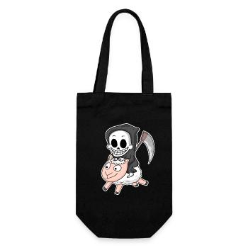 Motif de mouton de la Faucheuse - Sac à bouteille - noir - Devant
