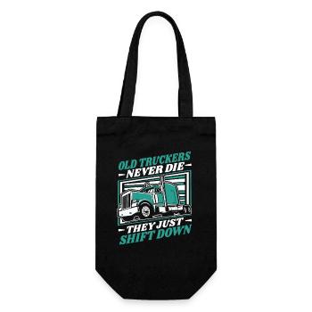 Alte Trucker sterben nie Trucker-Legenden Truckie - Geschenkbeutel für Flaschen - Schwarz - Vorne