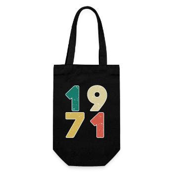 1971 - Born 1971 - Built in 1971 - Gift Bag for Bottles - black - Front