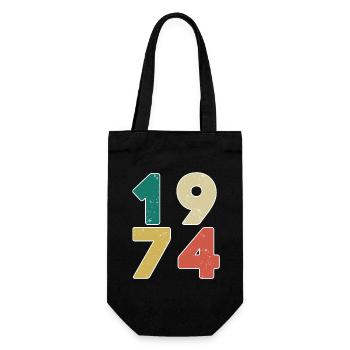 1974 - Born 1974 - Built in 1974 - Gift Bag for Bottles - black - Front