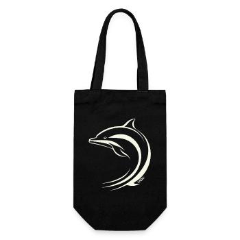 Minimal Dolphin - Gift Bag for Bottles - black - Front