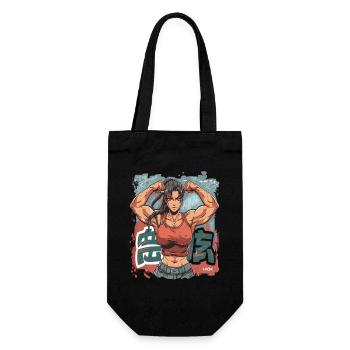Full Power: Muscular Bodybuilding Girl - Gift Bag for Bottles - black - Front