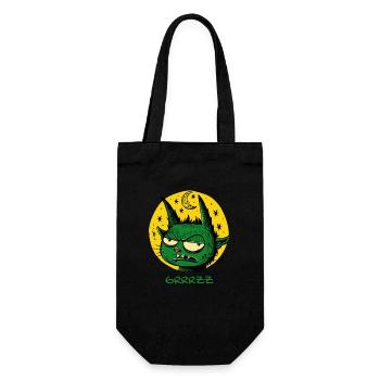 A Green Sleeping Leprechaun with Moon and Stars - Gift Bag for Bottles - black - Front