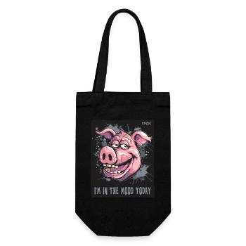 in the mood today, seductive pig - Gift Bag for Bottles - black - Front