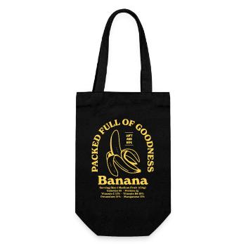 Bananen-Nährwert - Geschenkbeutel für Flaschen - Schwarz - Vorne