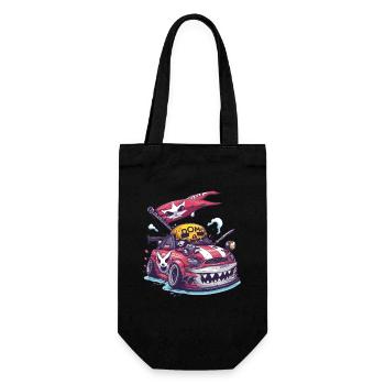 Robuster Cartoon JDM Piraten Street Racer - Geschenkbeutel für Flaschen - Schwarz - Vorne