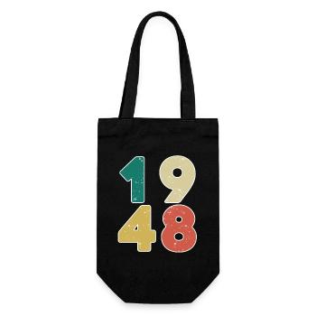 1948 - Jahrgang 1948 - Baujahr 1948 - Geschenkbeutel für Flaschen - Schwarz - Vorne