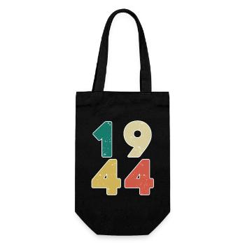 1944 - Jahrgang 1944 - Baujahr 1944 - Geschenkbeutel für Flaschen - Schwarz - Vorne