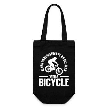 Fahrrad Radfahrer BMX - Geschenkbeutel für Flaschen - Schwarz - Vorne