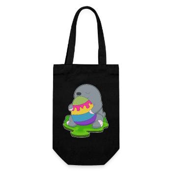 Maulwurf Ostern Osterei - Geschenkbeutel für Flaschen - Schwarz - Vorne