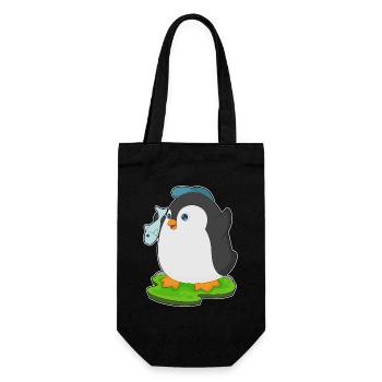 Pinguin Fisch - Geschenkbeutel für Flaschen - Schwarz - Vorne