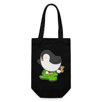 Penguin Roller Skating Roller Skates - Gift Bag for Bottles - black - Front