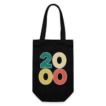 2000 - Jahrgang 2000 - Baujahr 2000 - Geschenkbeutel für Flaschen - Schwarz - Vorne